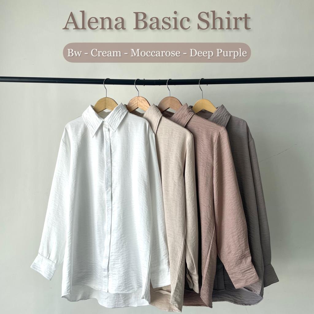 Alena Basic Shirt I Kemeja berbahan Airflow [YEPPUOUTFIT]