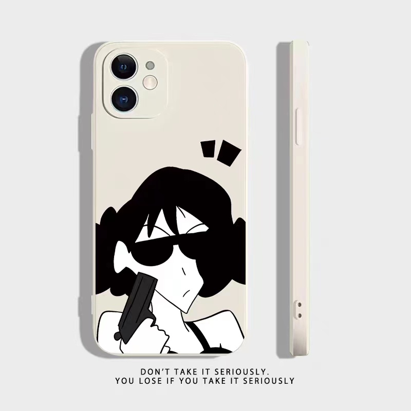 IPHONE Ins Pola Animasi Cocok Untuk Iphone14 14pro 14plus 13 13pro 13prm iPhone12 7Plus 8Plus Xr XS 13 Pro Max Empat Sudut Casing Ponsel Tahan Guncangan