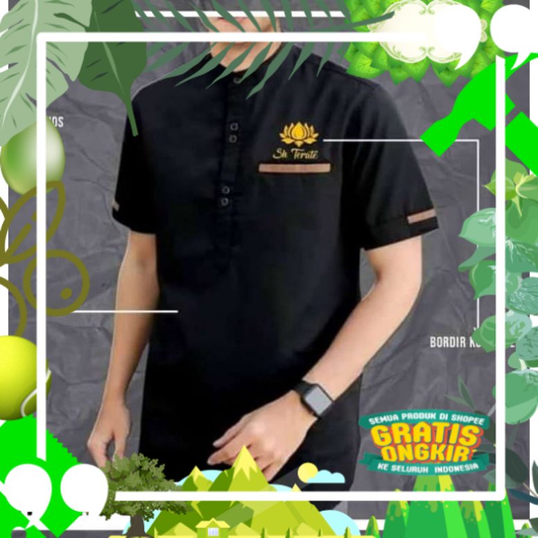 KEMEJA PSHT KURTA PAKISTAN ORIGINAL KATUN TOYOBO-Baju Koko PSHT Kurta PSHT Logo Terate Emas-KEMEJA P