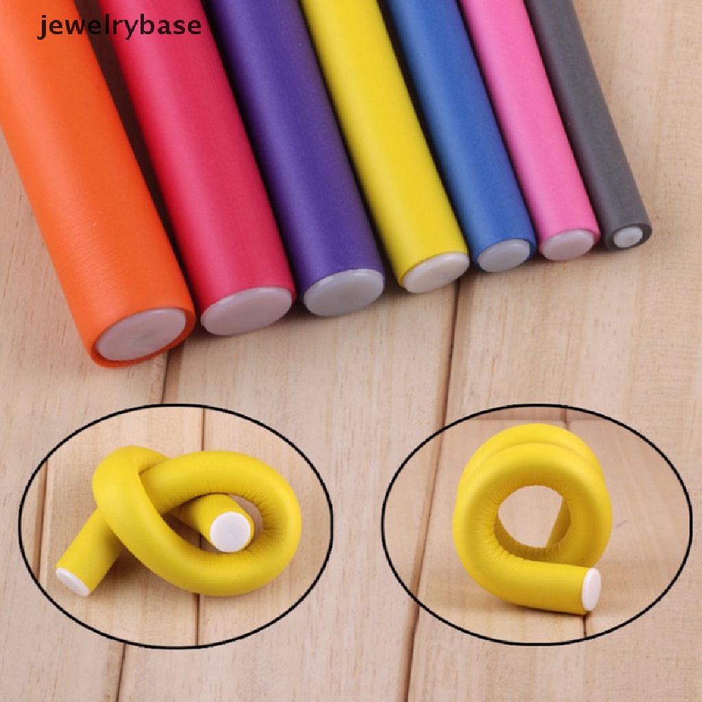 [jewelrybase] 10pcs Batang Pengeriting Rambut Fleksibel Hair Curler Makers Busa Lembut Bengkok Twist Curls Butik