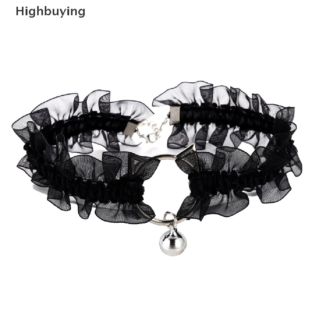 Hbid Choker Lace Adjustable Dengan Bell Manis Lucu Gothic Choker Kalung Kerah Untuk Wanita Gadis Fashion Cosplay Pesta Perhiasan Glory