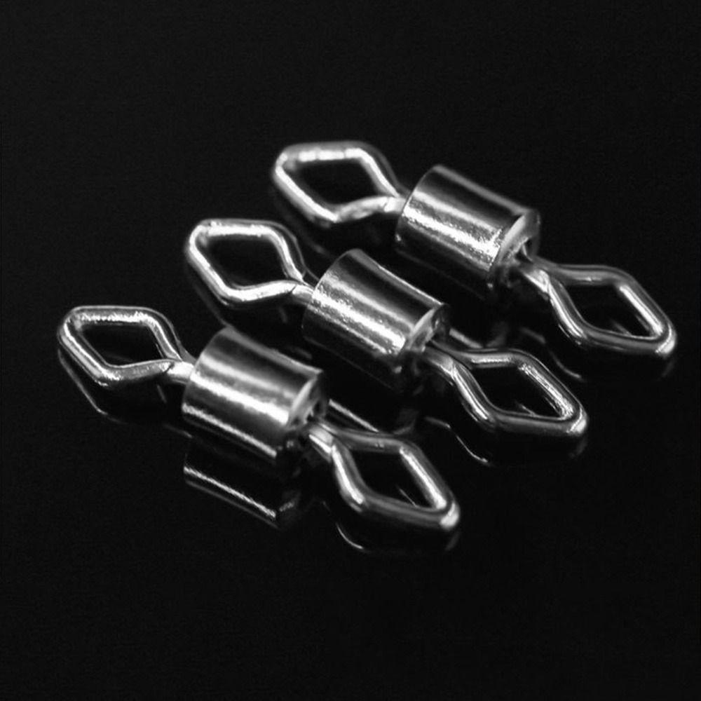 TOP 100pcs Konektor Memancing Rolling Swivel Kekuatan Tinggi Ukuran1# Kepada10# Tong Bearing Stainless Steel