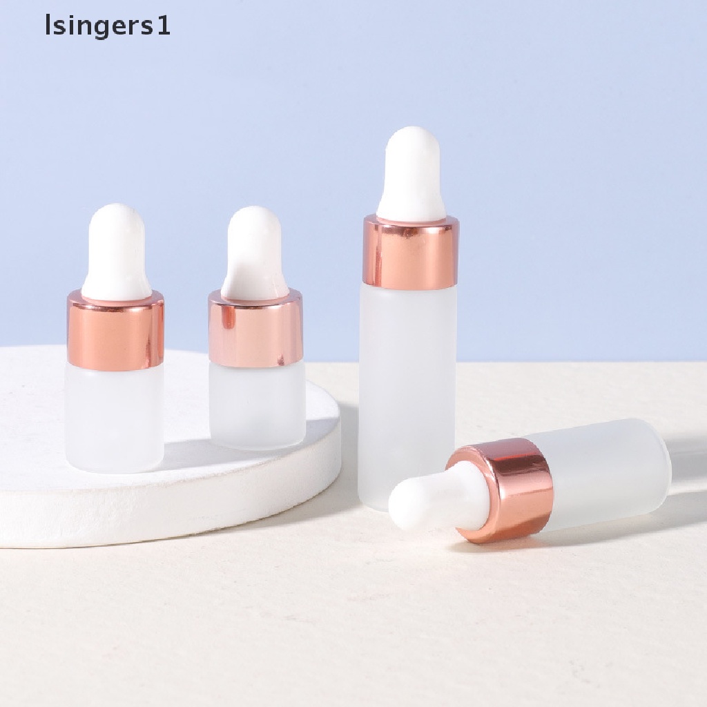 [lsingers1] 5pcs 1per2 /3/5ml Botol Pipet Kaca Frosted Botol Kosong Toples Butik