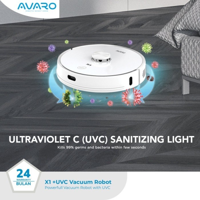 AVARO Smart Robot Vacuum Cleaner X1 - UVC Light (Sapu Pel Otomatis)