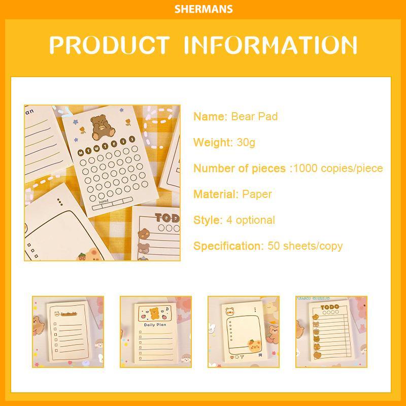 

[Ready Stock❤️]Catatan tempel beruang yang kreatif dan lucu catatan tempel buku tamu yang dapat disobek catatan tempel buku catatan yang dapat disobek sherman