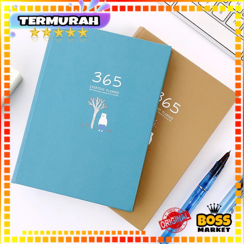 

Buku Planner 365 Hari Hardcover Daily Weekly Planer Notebook Agenda Tahunan