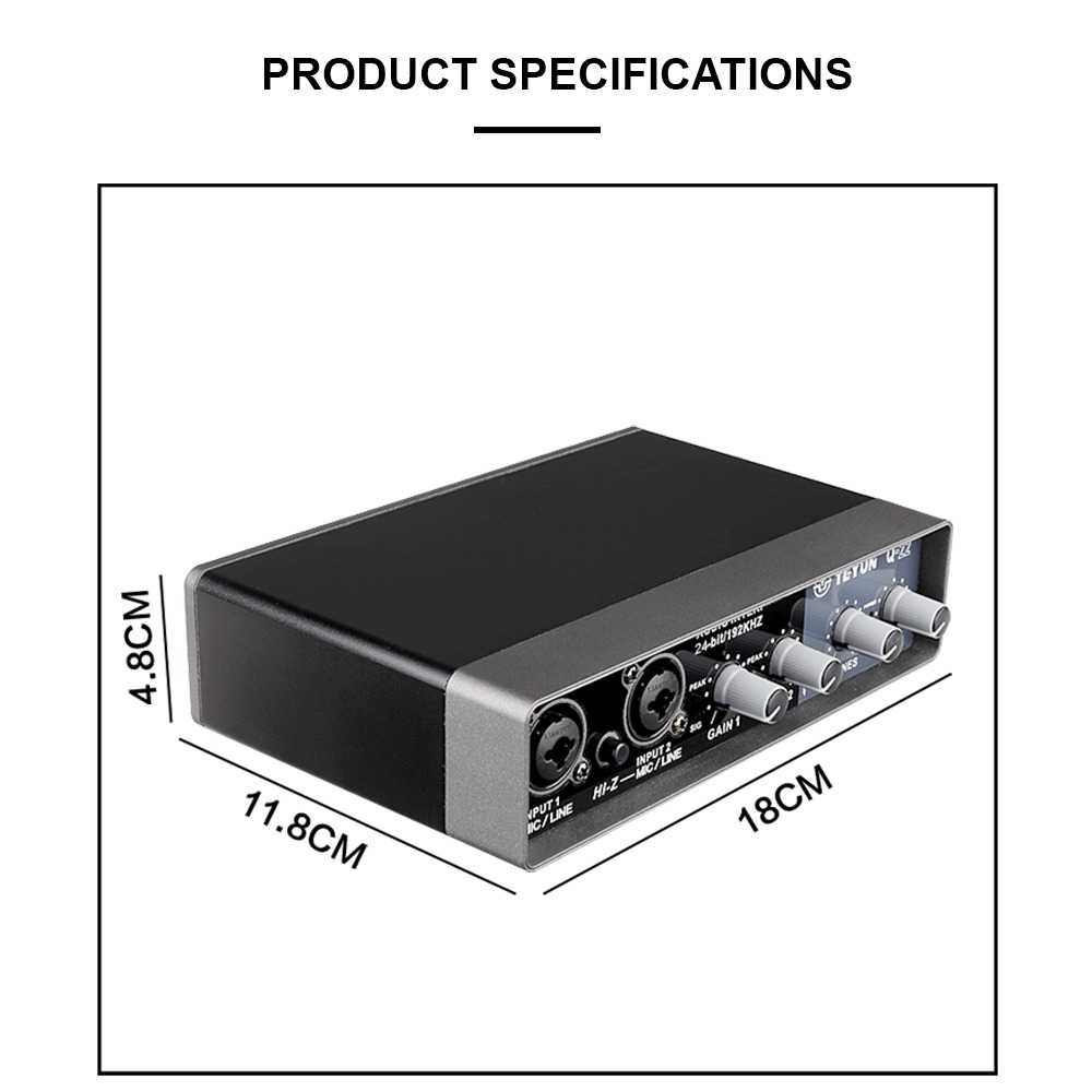 Teyun Microphone Hi-Fi Sound Card Amplifier USB Live Broadcast - Q-22 ( Mughnii )