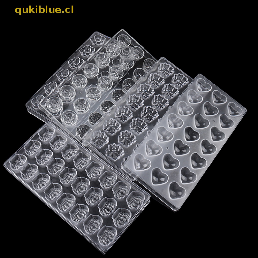 Qukiblue Cetakan Permen Coklat Batangan 3D Tray Bentuk Plastik Bunga Baking Pastry Tools cl