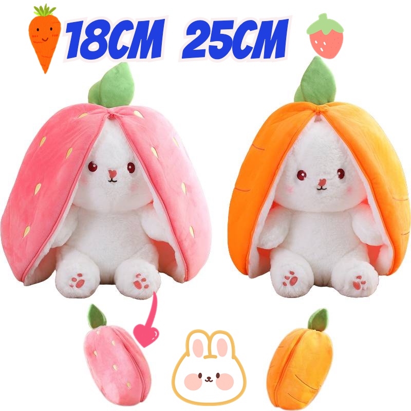 [2-in-1] 18/25cm berry Rabbit Doll Kelinci cosplay Mainan Mewah Hadiah Dewasa Mainan Hadiah Ulang Tahun