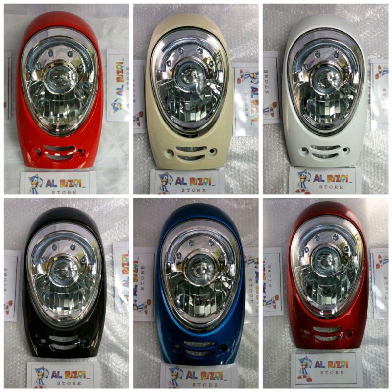 Satu set tameng + lampu depan Honda Scoopy fi 2013-2016