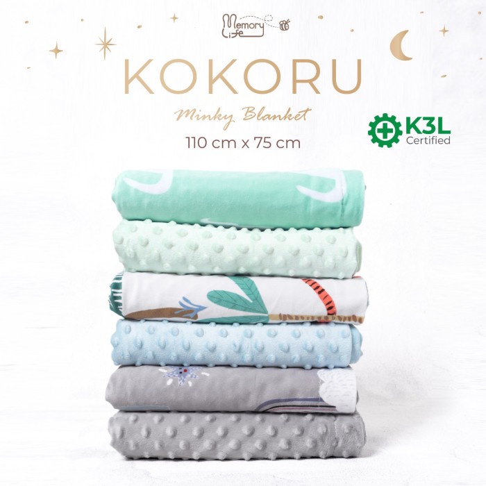 MEMORY LIFE KOKORU MINKY NEWBORN BLANKET / Selimut Bayi Bahan Lembut