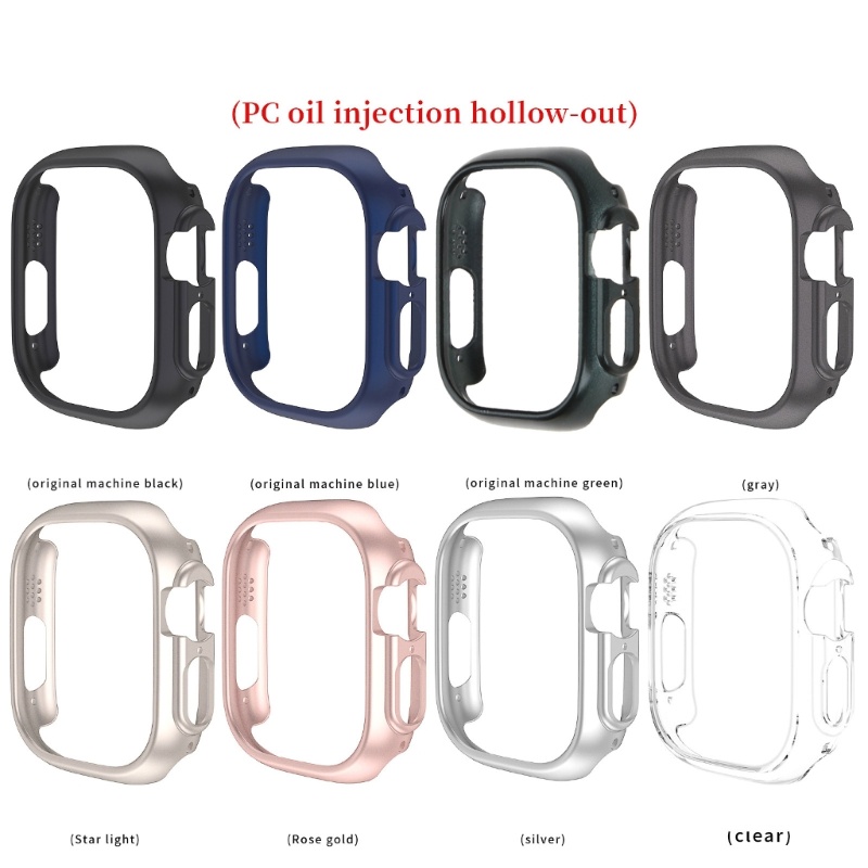 Btsg Smartwatch Bumper Cover Untuk ios Watch Ultra 49mm Pelindung Bingkai Untuk Case Half-Coverage Housing Pelindung Untuk Shel