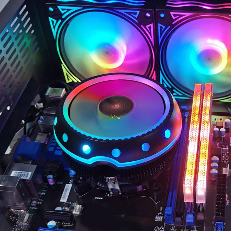 Bt Radiator CPU Warna-Warni Sangat Tenang Untuk Case Fan Aluminium Silent PC Cooling Co