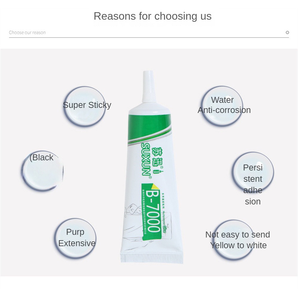 ღ 110Ml B7000 Lem Cair Lem Akrilik Perhiasan Perekat Ponsel Layar Sentuh Lem Super Point Berlian Perhiasan Diy Perbaikan aksesoris