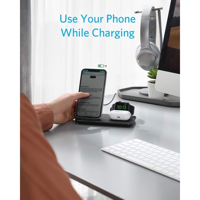 Anker PowerWave 3 in 1 Stand with Watch Charging Cable Holder - B2579