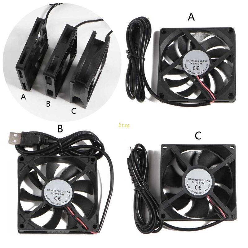 Bt DC 5V Konektor USB PC Fan Cooler Heatsink Exhaust Kipas Pendingin CPU Pengganti 80x80mm 8010 8015 8025