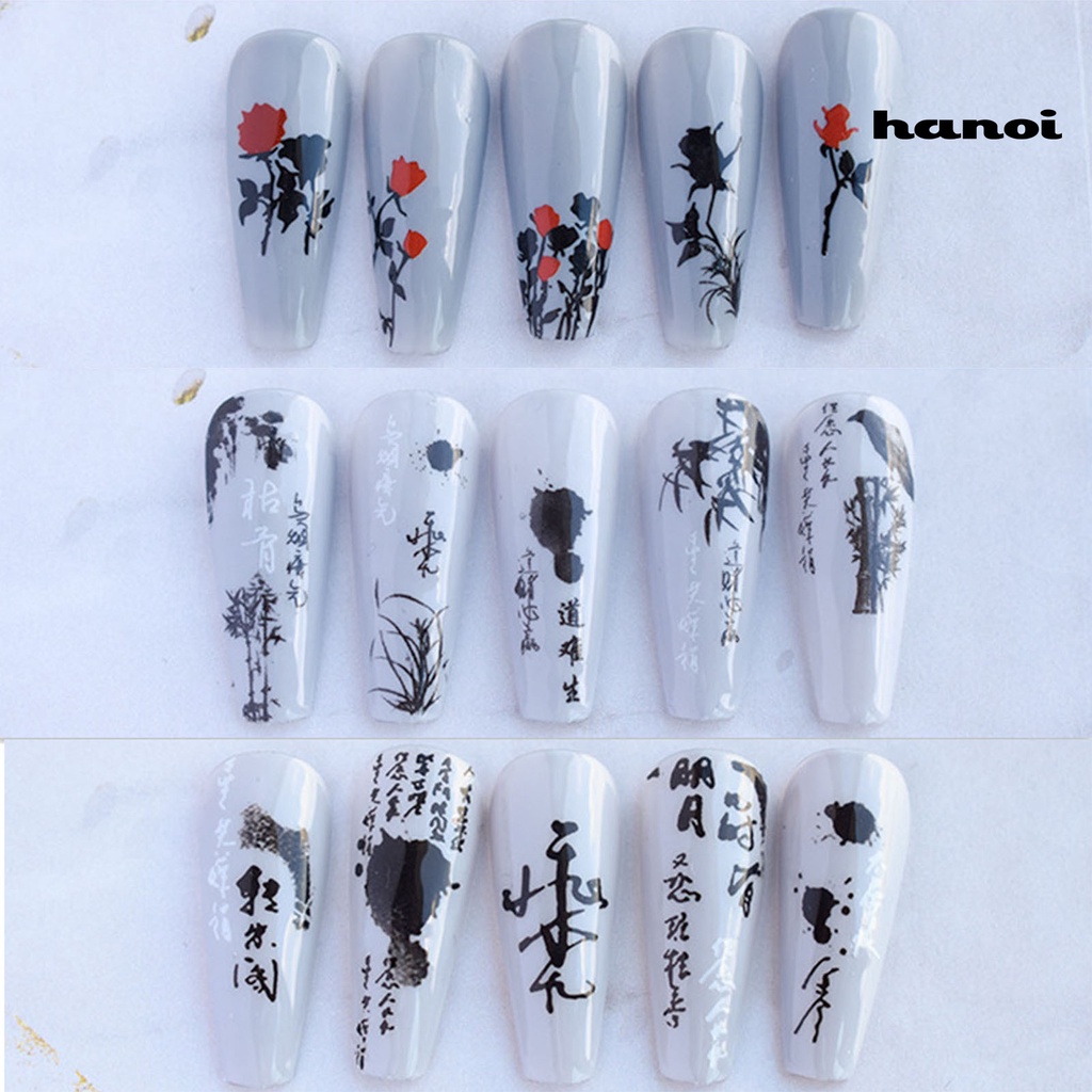 Hi Stiker Kuku Self-adhesive Tidak Luntur Tahan Jatuh Tahan Air Removable Dekorasi Kuku Ultra Tipis Lem Belakang Manicure Sticker Untuk Salon Kuku