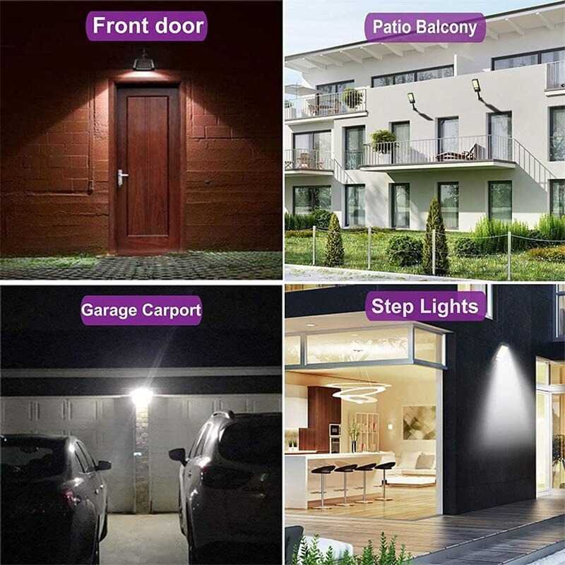 SPCR Lampu Dinding Solar Sensor PIR Waterproof Cool White 108 COB 616-4