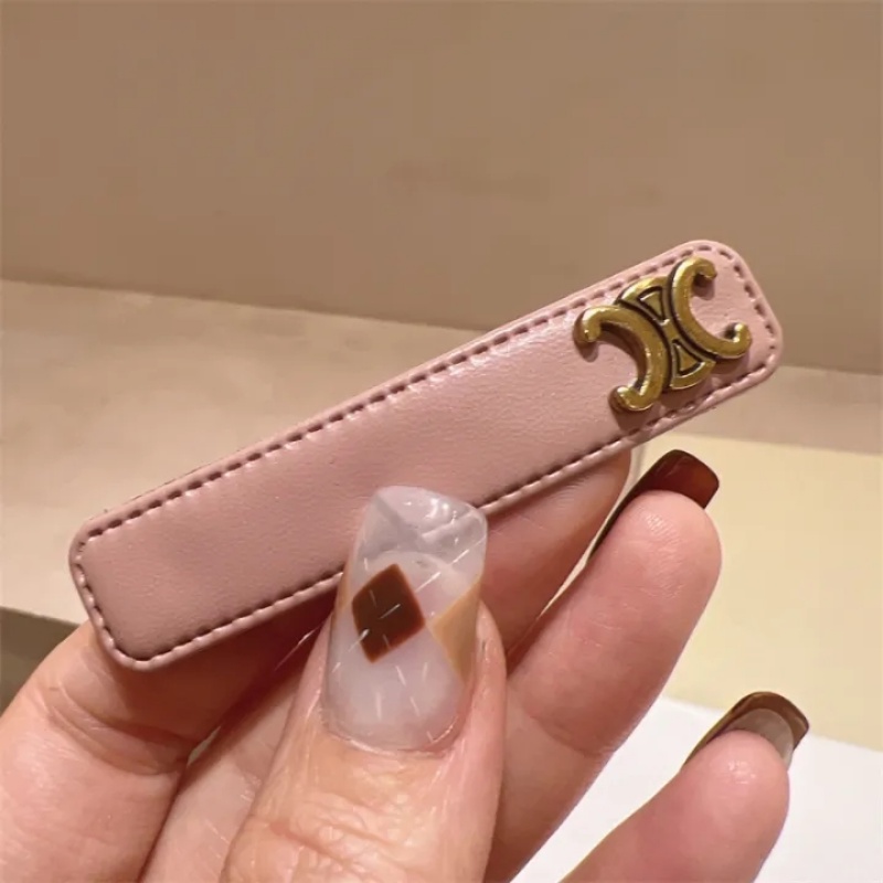 Korea Permen Warna Wanita Double C Huruf Hairclip Kualitas Premium Gold Arc De Triomphe Kulit Jepit Rambut Wanita Sederhana Hairpin Aksesoris Rambut