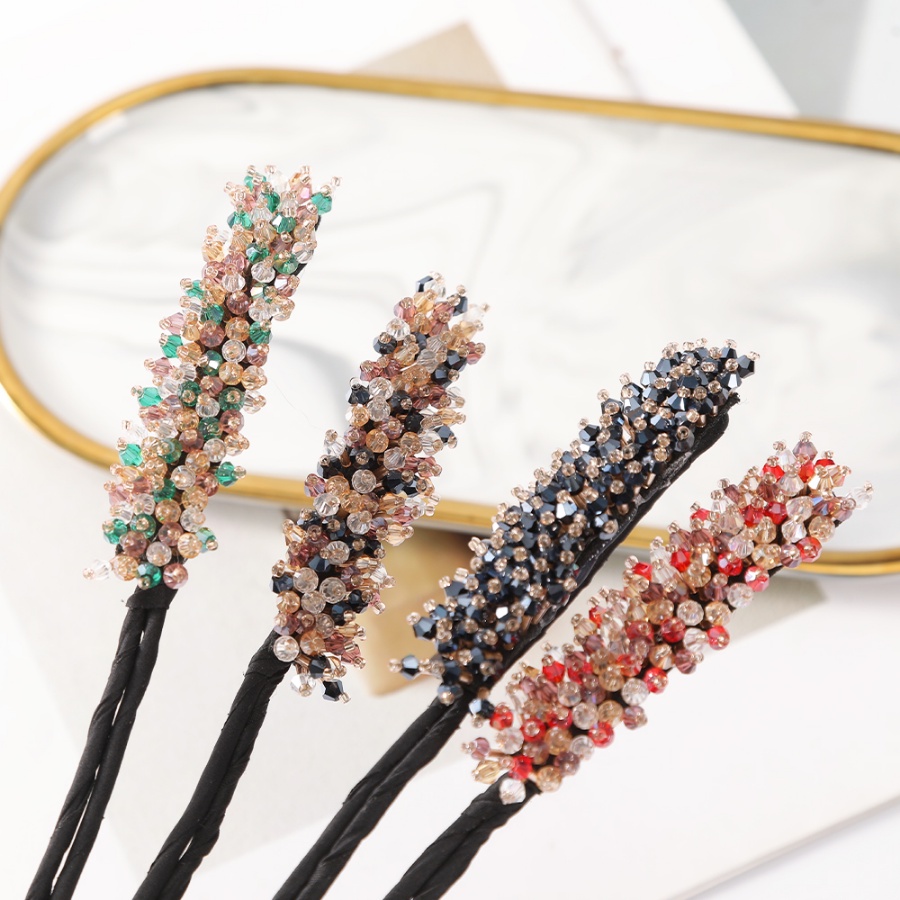 Korea Manik-Manik Kristal Jepit Rambut Ponytail Holder Woman Pearl Colorful Hair Clip Aksesoris Rambut