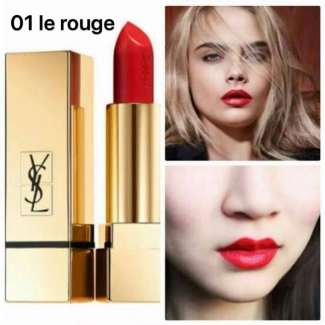 ✿ BISA COD✿ YSL RPC ROUGE PUR COUTURE MINI TRAVEL LIPSTICK MATTE - 01 Le Rouge, Travel size