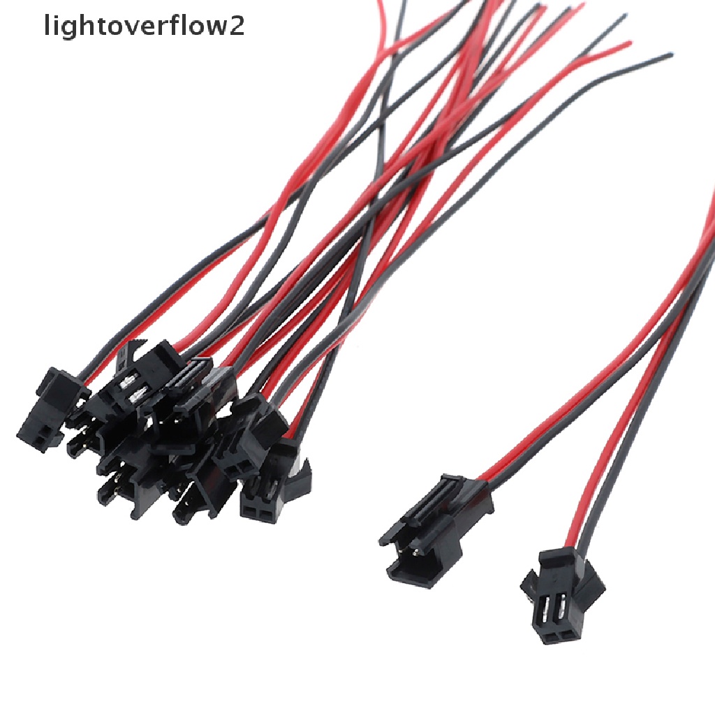 [lightoverflow2] 15cm 10Pcs Konektor Kawat JST SM 2pins plug male to female Panjang [ID]