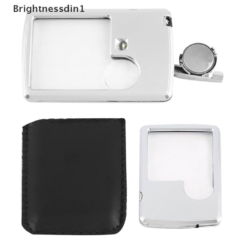 [Brightnessdin1] 3x 6x Lampu LED Perhiasan Magnifier Loupe Lensa Kartu Kredit Kaca Pembesar Butik Baru