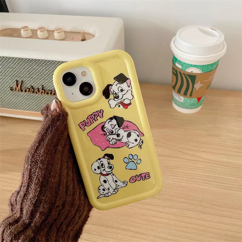 IPHONE Cute Puppy Soft Phone Case Kompatibel Untuk Iphone14 13 11 12 Pro XS Max X Xr7 +8 Plus Casing TPU Silikon Shockproof Cover