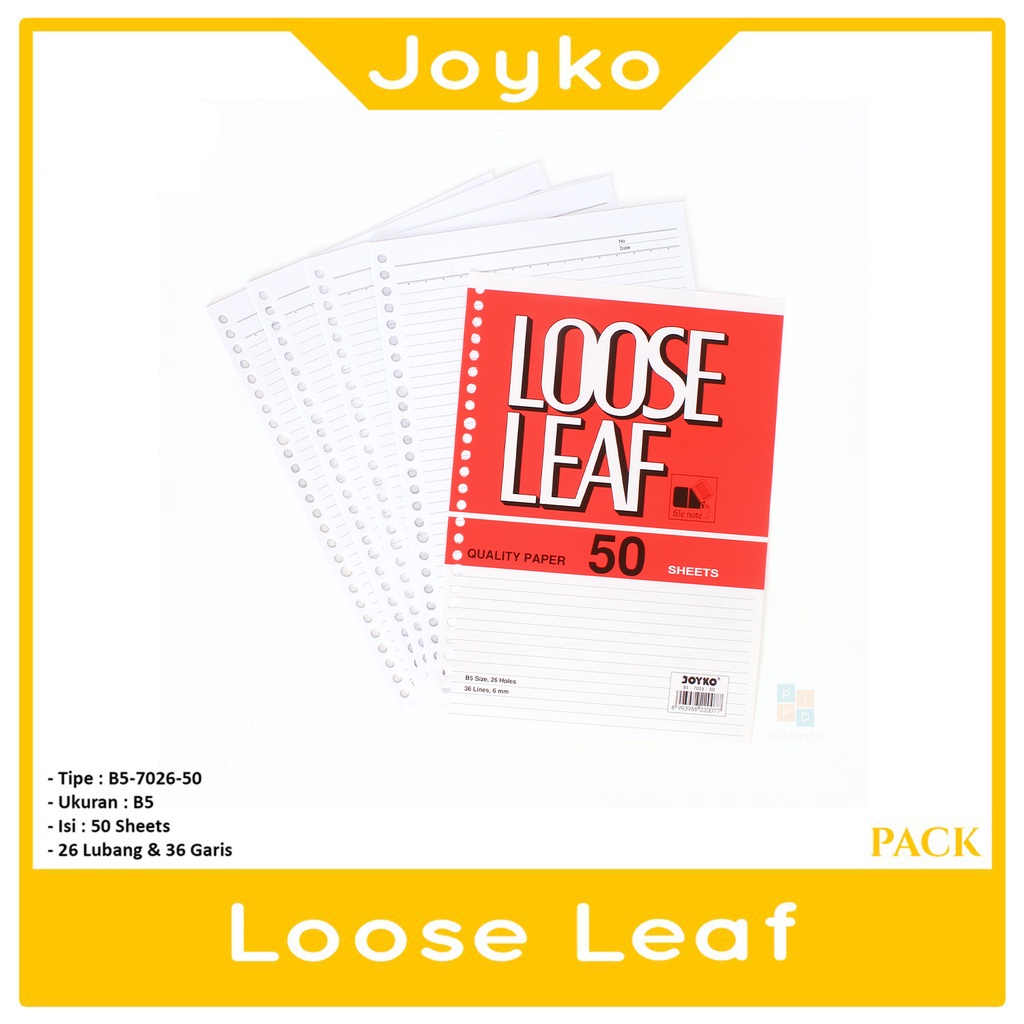 

JOYKO - Loose Leaf A5 50 lembar Isi Refill Kertas File - Pack