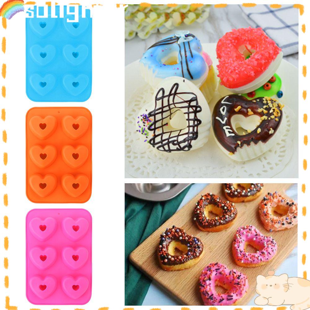 Solighter Donut Pan Reusable Doughnut Pastry Tools Bentuk Hati Baking Tray