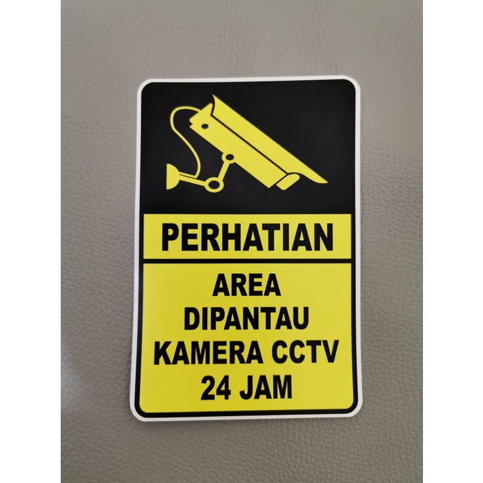 【15 X 10 cm】 Stiker CCTV Warning STICKER Kamera Peringatan Pengawas VINYL Cocok Untuk Kantor Toko dan Rumah