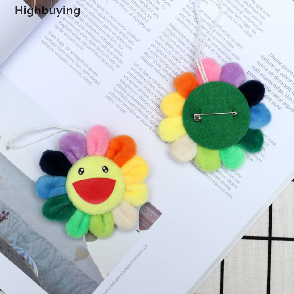 Hbid Plush Keychains Sun Flower Car Key Chain Brooch Pin Sunflower Keychain Bag Pendant Mobile Phone Strap Keyring Glory