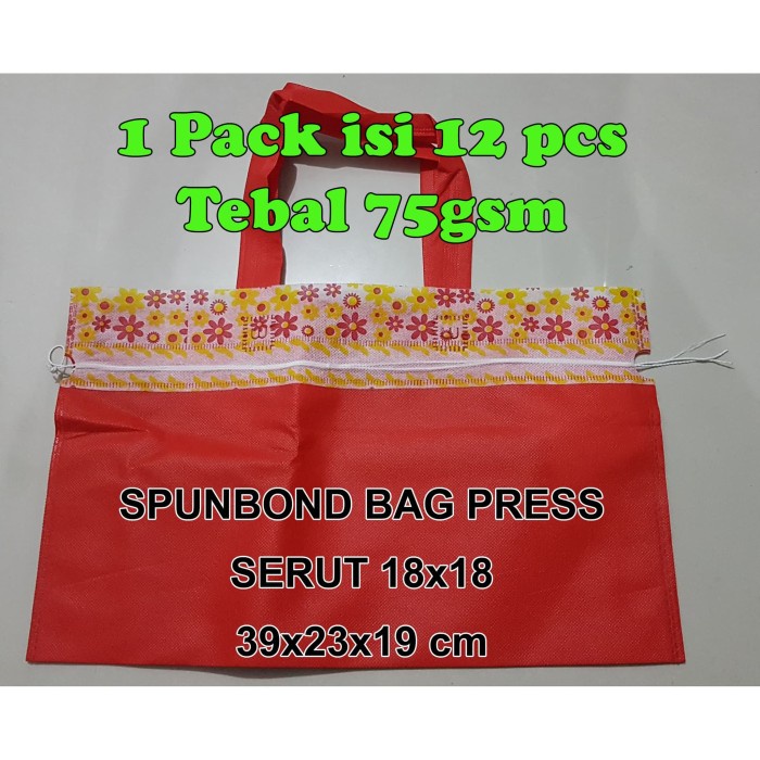 

⭐BISA COD⭐ Spunbond Bag / Tas Kain SERUT 18 ( 75gsm ) Polos uk. 39 x 23 x 19 cm