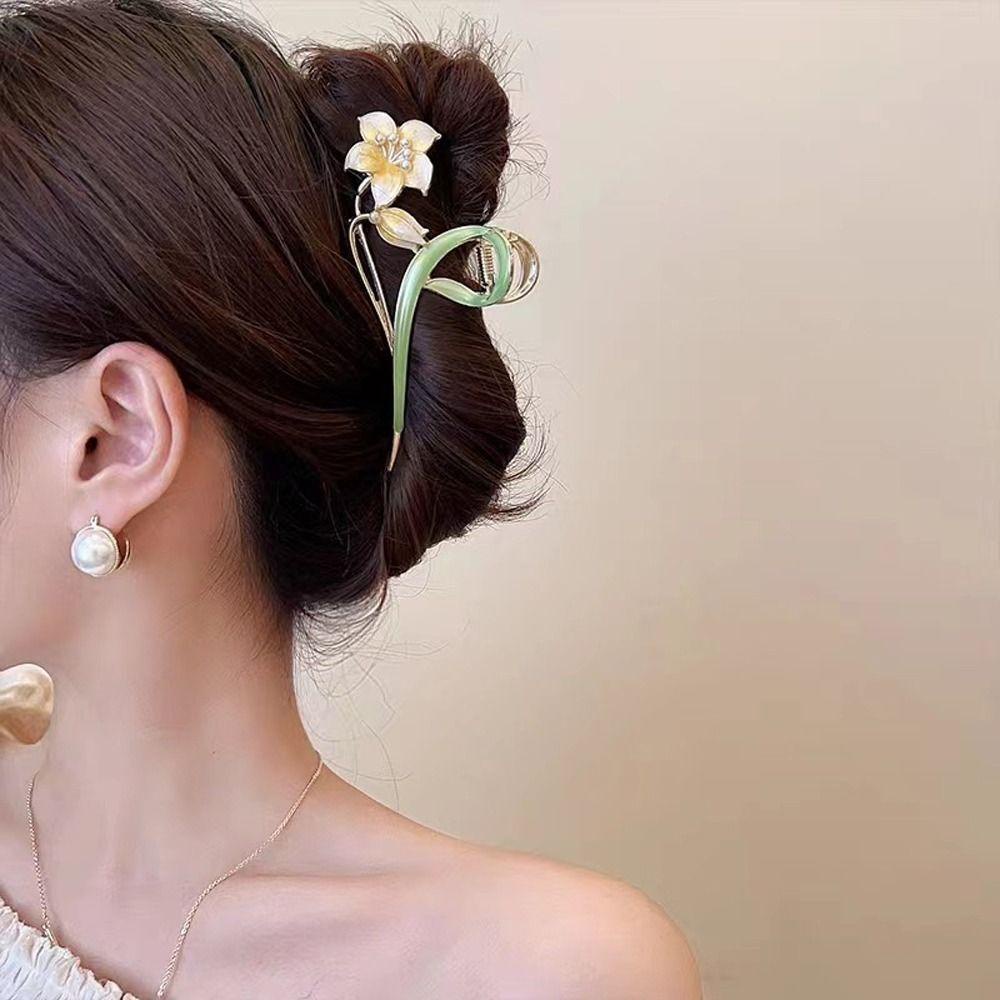 Mxbeauty Gadis Jepit Rambut Elegan Manis Indah Gardenia Rambut Klip Gadis Hadiah Alat Styling Rambut Paduan Gadis Hair Claw