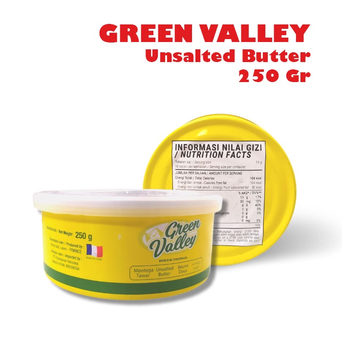 GREEN VALLEY - Unsalted Butter Mentega tawar 250 Gr