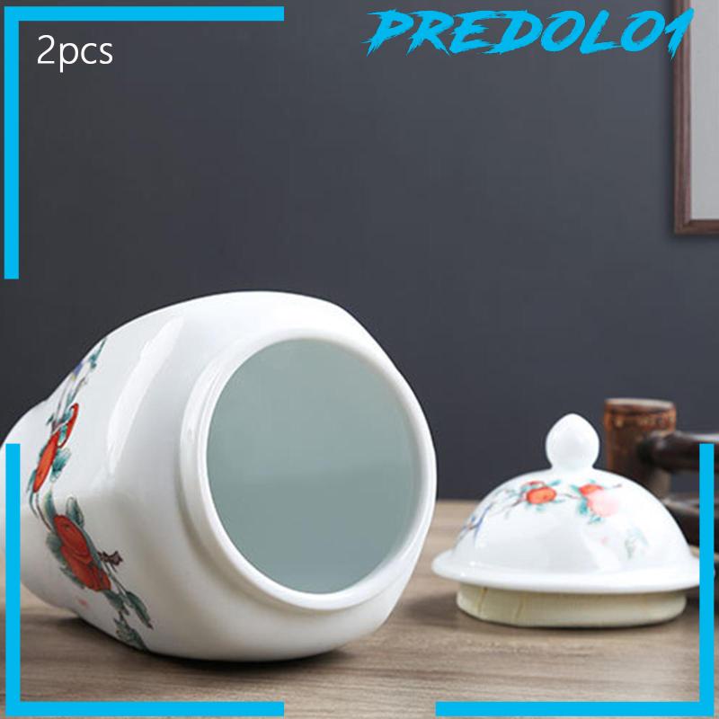 [Predolo1] Ceramic Ginger Jar Tea Storage Jar Vas Bunga Hias Tea Tin Dengan Tutup