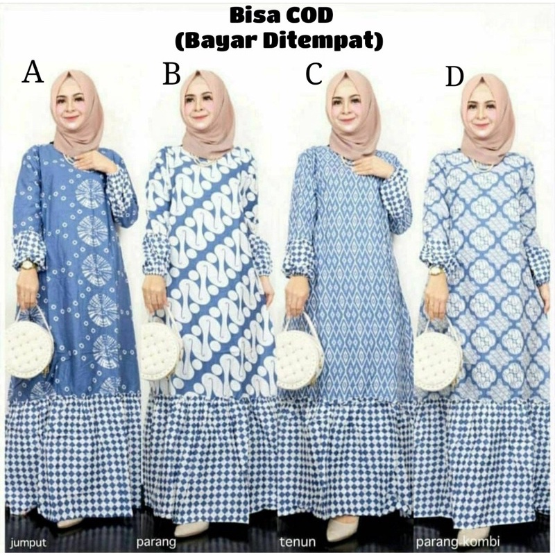 Tren Baju Muslim Gamis Terbaru 2021 Modern Lebaran Gamis Batik Wanita Terbaru 2021 Gamis Batik Indig