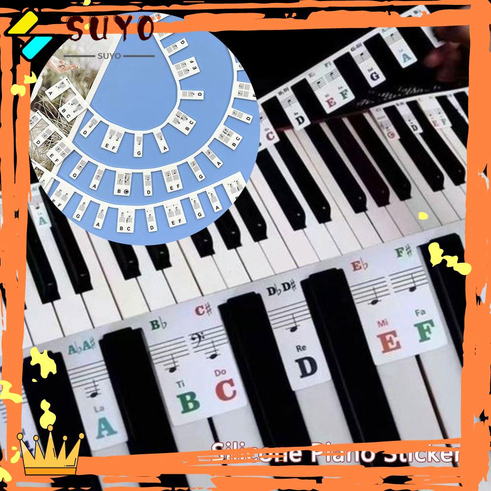 Suyo Stiker Piano Silikon Reusable Study Score Display 88kunci