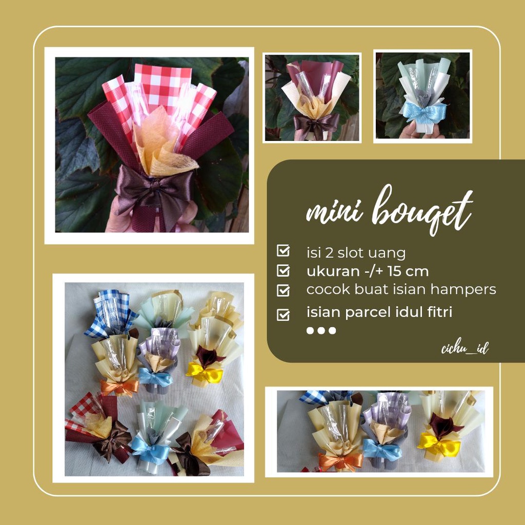 

Bouqetmini/buketangpau/hamperslebaran Plastik/packing kardus/COD