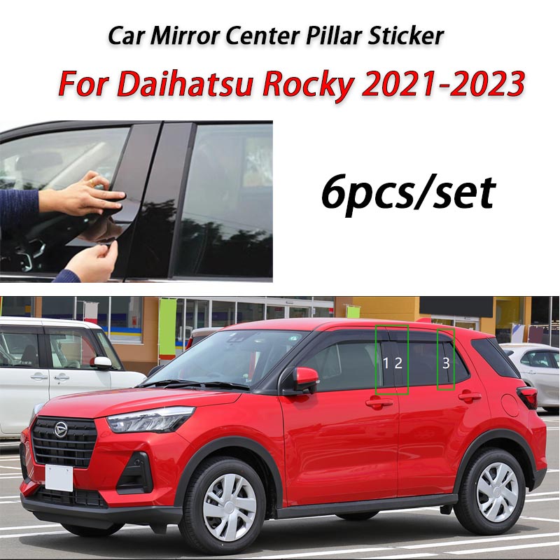 Daihatsu Racky Hitam Glossy Jendela Pintu Mobil Kolom Tengah B C Tiang Pilar Stiker Lis Kaca Film Dekorasi Untuk Rocky2021 2022 2023 Aksesoris