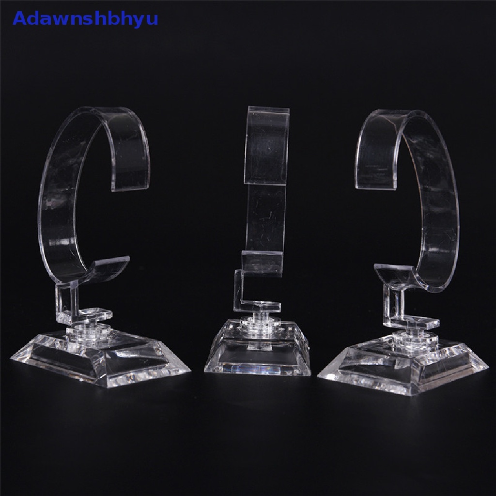 Adhyu 2pcs Akrilik Bening Dilepas Gelang Perhiasan Jam Tangan Display Holder Stand Rack ID