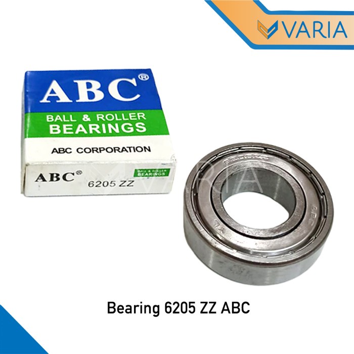 Bearing 6205 ZZ ABC 25 x 52 x 15 mm Laher Tutup Plat Besi Double