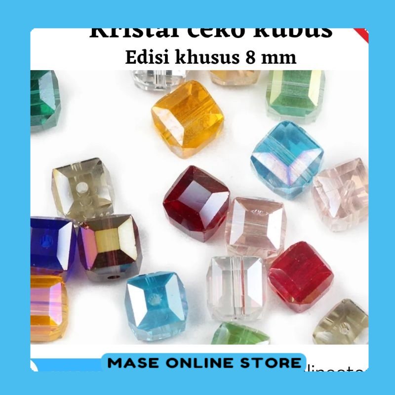 MST (10 biji) KRISTAL CEKO KUBUS 8 mm MASESTORE