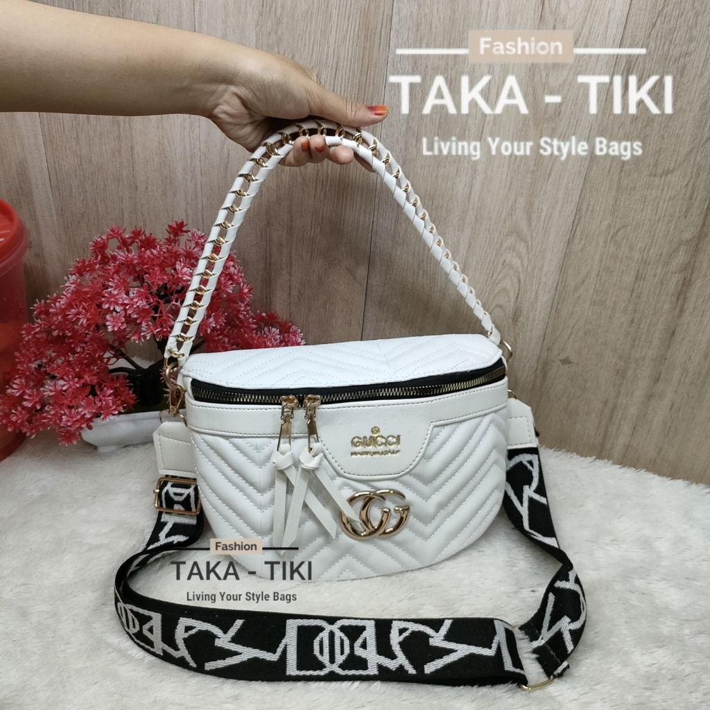 NEW ARRIVAL TAS SELEMPANG PINGGANG WAISTBAG WANITA KOREAN STYLE GC ANYAM  KEKINIAN SIMPEL MEWAH DAN ELEGANT TERBARU