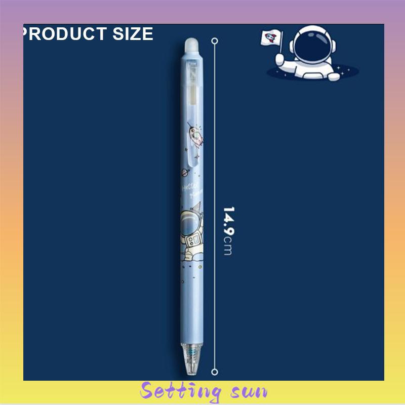 Pulpen Gel Desain Astronot Warna，Biru Hitam Mudah Dihapus，Stationery Accessories TN