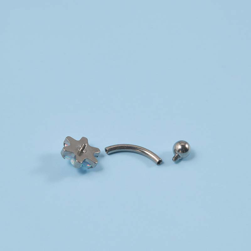 1buah G23 Baja Titanium Melengkung Barbel Hypoallergenic Benang Internal Alis Bibir 16Gauge Piercing Helix Tragus Anting