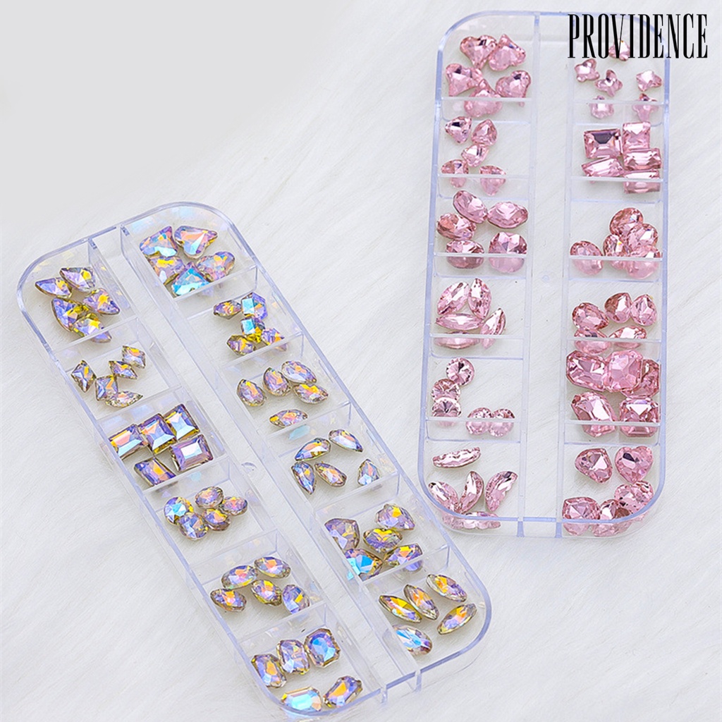 Providence 1kotak Manicure Decor Tiga Dimensi Indah Halus Mudah Diterapkan Bersinar DIY Mini Tajam Kuku Bawah Berlian Imitasi Aksesoris Toko Manikur
