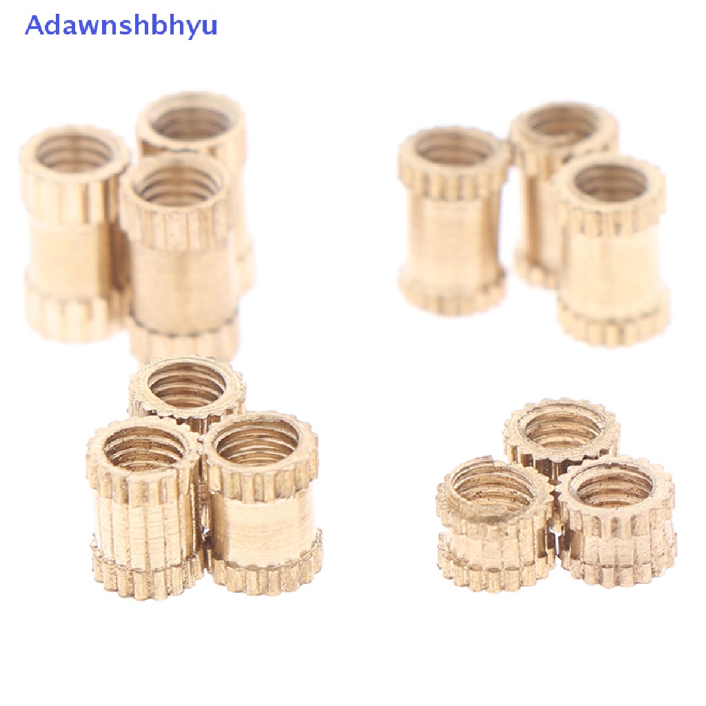 Adhyu 100pcs M3 nut Injection Moulding Kuningan Knurled Drat Sisipan Mur ID