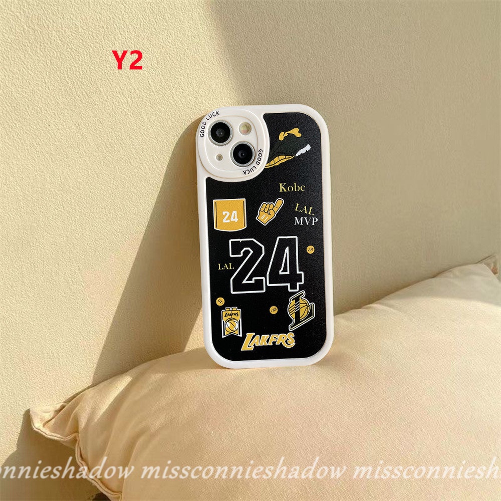 Trendy N.B.A Lakers Kobe James Label Case Infinix Hot11 9 10 Play Hot 10s 10T 11s Hot 10 Lite Infinix Smart5 6 Note8 Fashion Stripe Splicing Soft Cover