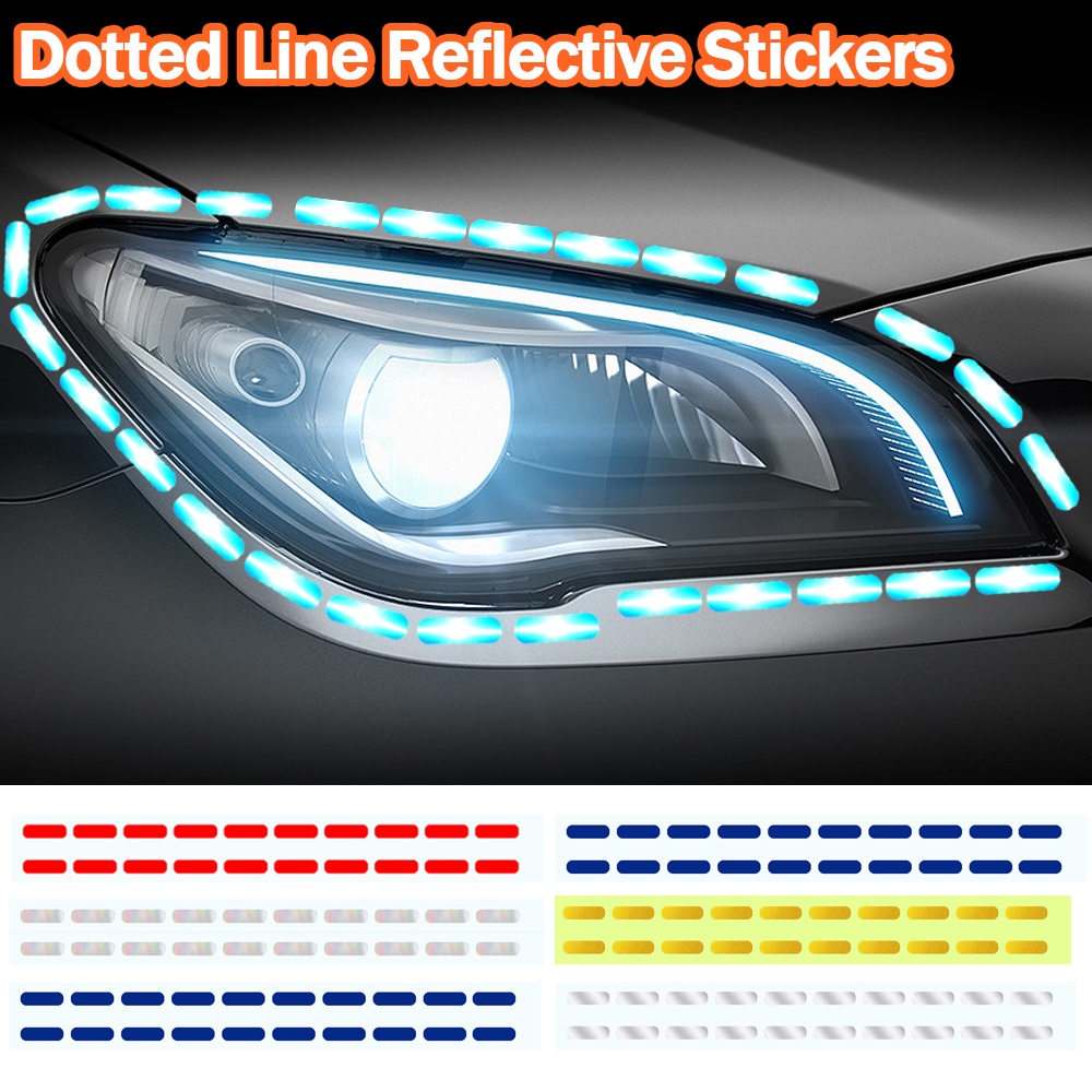 Diy Dotted Line Reflektif Dekorasi Tape Reflektif Tinggi Peringatan Keamanan Tahan Air Strip Reflektif Mobil Untuk Mobil Motor Listrik Car Dotted Line Reflektif Stiker